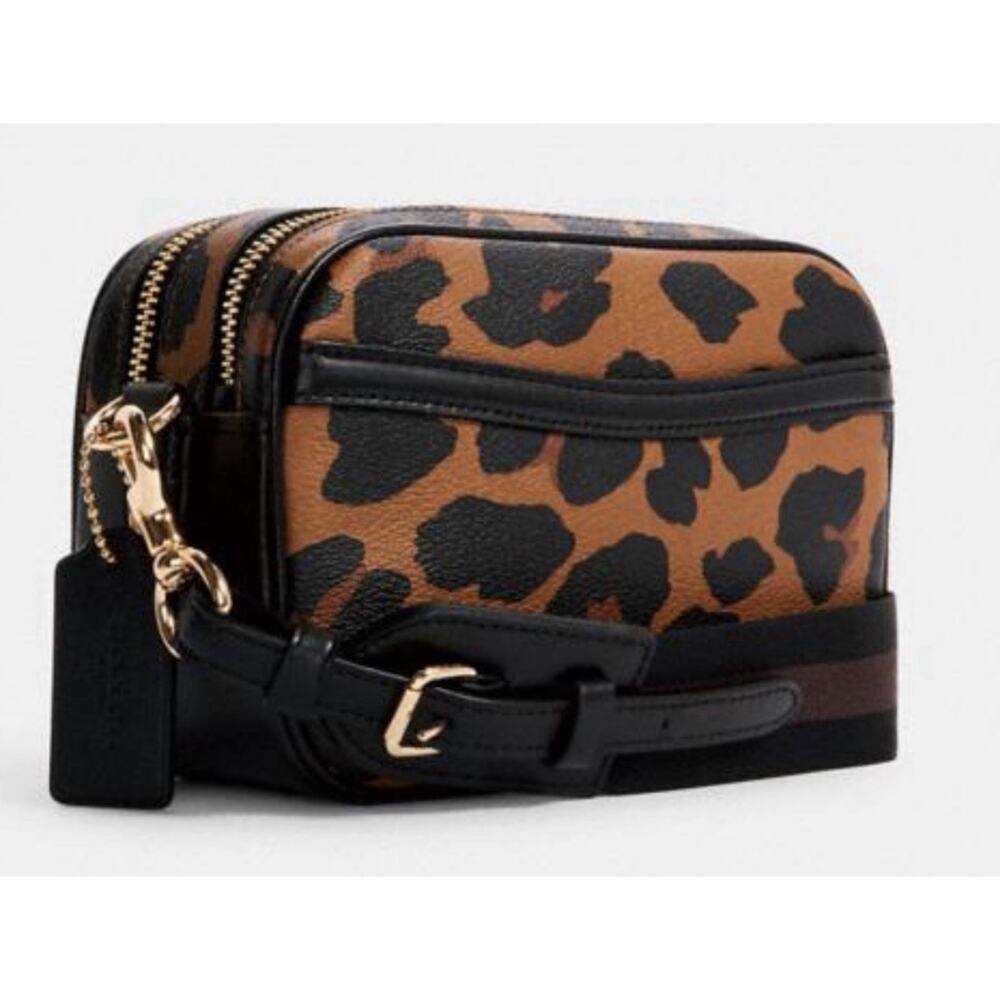 Coach Jamie Jes 20 Crossbody Bag With Leopard Animal Print Authentic NWT - Picture 2 of 14